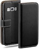 moex Klapphülle für Samsung Galaxy A5 (2015) Hülle klappbar, Handyhülle mit Kartenfach, 360 Grad Schutzhülle zum klappen, Flip Case Book Cover, Vegan Leder Handytasche, Schw