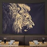 DC Wesley Wand Wohnzimmer Wand/Tier Hängende Wand/Bar/Restaurant/Tee Shop Hintergrund Dekorative Malerei/Hängen/Hängen (Color : Lion)