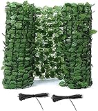 FFVWVGGPAA Garden Fencing Dekorative Zäune Sichtschutz-Zaun-Bildschirm Künstlicher Efeu-Kunststoff-Mesh-Panel Sichtschutz-Hedge-Screen-Spalier mit künstlichen Blättern F001011(Color:Green;Size:1x1