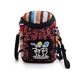 Acyoung Handy Umhängetasche, Canvas Crossbody Tasche Universal Handytasche zum Umhängen Geldbörse Kleine Tasche für Damen Frauen Mädchen Kinder iPhone 6 Plus 7 Plus Galaxy Note 5 4 (Schwarz)