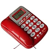 Czlsd Laut Big Button Telefon mit Schnur - Elektro-Analog und DECT-Telefone - Kabeltelefone - Fest Telefon (Color : Red)