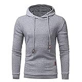Chejarity Herren Kapuzenpullover Einfarbig Kapuzenjacke Hoodie Slim Fit Sportjacke Outdoorjacke Fleece Hoody Sweatshirt mit Taschen Moden Sweatshirt Langarm Pullover-Shirt mit Kap