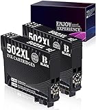 Zambrero 502XL Schwarz Patronen Ersatz für Epson 502 XL Druckerpatronen Kompatibel mit Epson Workforce WF-2860DWF WF-2860 2865DWF WF-2865, Epson Expression Home XP5100 XP-5100 XP-5105 XP-5115 (2 BK)