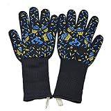 YANZHEXIN Ofenhandschuhe Extreme hitzebeständige Handschuhe 13,6 Zoll Ofenhandschuhe zum Kochen und Backen Schweißen Langarm Armbandschutz 1 Paar (Color : B)