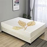 Oduo Spannbetttücher für Boxspringbetten, Verlässt Drucken Spannbettlaken aus Mikrofaser - Spannbetttuch für Einzelbett Doppelbett - Spannbetttuch Steghöhe bis 27cm (Goldene Blätter,180x200cm)