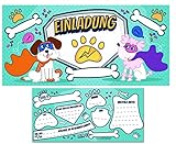 12 Einladungskarten 'Super Hunde!' Kindergeburtstag - Mädchen Jungen / Extra lang