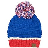 CC-Fußball-Mütze / Beanie-Mütze mit Bommel, dehnbar, für den Winter - Blau - Einheitsgröß