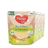 Milupa 7 Korn Bio Getreidebrei ab dem 6. Monat, 4er Pack (4 x 180 g) 146410