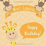 Mein 1. Geburtstag: Gästebuch zum Eintragen - schöne Erinnerung an den 1. Geburtstag für Junge & Mädchen im Format: ca. 21 x 21 cm, mit 100 Seiten für ... der Geburtstagsgäste, Cover: Giraffe S