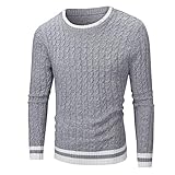 QWERD Herren Strickpullover Feinstrick Pullover mit Rundhalsausschnitt Herren-Strickpullover Streetwear Menswear Autumn/Winter Knit Knitwear Sweater Basic Rundhals Crew Neck Sweatshirt Lang