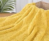 LPLND Qualität Gelb Dicker Plüschstoff Velour Kunstfell Kaninchen Fell Stoff 10mm Florlänge Stoffe zum nähen polsterstoff 160cm*50cm(Size:1.6m*3m)