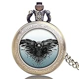 Jungen Taschenuhr, Game of Thrones Theme EIN Lied von EIS und Feuer Vintage Cool Chain Taschenuhr, Anhänger Halskette Geschenk für M