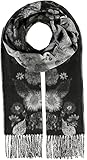 FRAAS Cashmink®-Schal mit floralem Muster - Made in Germany für Damen Black