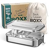 Brotdose Edelstahl Kinder 800ml - Lunchbox Erwachsene - Lunch Box - Bento Box Edelstahl - Edelstahl Brotdose Kinder mit Fächern - Brotzeitbox Kinder - Brotbox Edelstahl - Auslaufsichere B