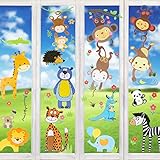 Wimaha Fenstersticker Tiere Fensterfolien Fensterdeko Fensterbilder Fensteraufkleber für Wohnzimmer Schlafzimmer Kinderzimmer,30x40