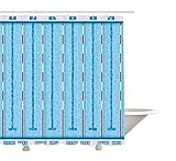 Yeuss Blue Duschvorhang, Sportwettbewerb Thema Schwimmbad mit Bahnen Wasser Piktogramm Bild, Stoff Badezimmer Dekor Set mit Haken, Aqua Rot und Weiß