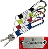 EIN hochwertiger Schlüsselanhänger/Karabinerhaken mit Gravur nach W