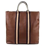 OBC Made in Italy XXL Damen Leder Rucksack Tasche Shopper Handtasche Schultertasche Cityrucksack Daypack Ledertasche Freizeitrucksack (Braun)