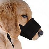 ubest Hund Maulkorb mit Klettverschluss, Gepolstert und Einstellbar Nylon, für meistens Hunde, Größe XXL, Schw