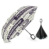 ERDG Regenschirm Winddicht Strong Reverse Regenschirm Invertiertes Reverse Windproof Design Winddicht Geeignet für regnerische oder sonnige Tage American R