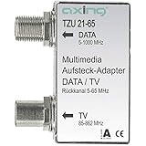 Axing TZU 21-65 Multimedia-Aufsteckadapter Verteiler für Kabelmodem und TV