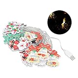 Molaika Weihnachtslichterkette, Lichterketten Weihnachtsbaumbeleuchtung Spazierstock 20 Lampenchips für Weihnachtsdek