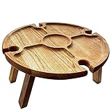 LTXDJ Holz-Kühltisch für Zuhause, runder Tisch mit 5 Gittern, zusammenklappbar, hohe Tragfähigkeit, geeignet für Esstisch, Küche, F