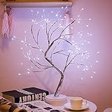 Aiboria Bonsai beleuchtete Baum Tischplatte LED Schimmer Baum Licht Batterie & USB-Touch-Schalter beleuchtet Abzweiglichter für Ferienhaus Dekoratives Nachtlicht für Wohnzimmer Xmax Geschenk