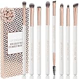 Augen Make Up Pinsel Set | 8-teiliges Pinselset mit Lidschattenpinsel, Concealer Schminkpinsel und Augenbrauen Pinsel für Professionelles Schminken in Rosegold, Lily Eng