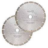 2x EDW Profi Diamanttrennscheibe 230 x 22,23 x 10 mm Standard Universal - lasergeschweißte Diamant Trennscheibe zum Schneiden von Stein, Beton, Granit, Mauerwerk