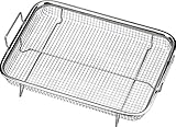 Winfred Edelstahl Grillkorb Multifunktion Grillgitter Backkorb für Pommes Frites, Grillen (31,8x 22,6x 8,4CM)