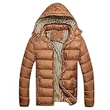 LLYYDS Herren Daunenjacke Warm Verdicken Kapuzenjacke Winter Slim Fit Pufferjacke für Männer Lässiges Bequem Steppjacke mit Reißverschluss und Tasche Herren Übergangsjacke Winterjacke Thermojack