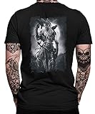 Odin Wikinger Viking Valhalla Odin Thor Nordmann Wolf Nordische Mythologie Skal Norse B Herren Männer T-Shirt | Schwarz | L | Beidseitig