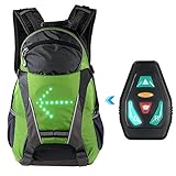 Lixada Fahrrad Rucksack mit LED Blinker Licht Radfahren Bike Reflektierende Tasche Pack 18L Outdoor Sicherheit Nacht Reiten Lauf Camping