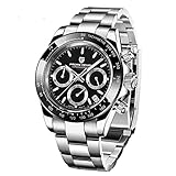Pagani Design Armbanduhr Chronograph 40mm Taucheruhren Wasserdicht Saphirspiegel Uhren Herren mit Edelstahl Gummi Armband Elegantes Geschenk für M