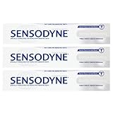 Sensodyne - Gentle Whitening Zahnpasta - 75 ml - 3er Pack - Mit Flourid - Zahnfleckentferner - Schutz für empfindliche Zähne - Natürliche weiße Farb