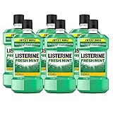 Listerine Fresh Mint - antibakterielle Mundspülung mit ätherischen Ölen - für einen frischen Atem im praktischen Vorratspack (6 x 600ml)