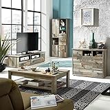 Wohnzimmerset Vintage Driftwood Couchtisch TV Lowboard Schrank