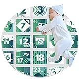 Abstraktes grünes Weihnachts-Adventskalender-Muster, rutschfeste Unterseite, Teppich für Schlafzimmer, rund, saugfähig, für Damen, Yoga-Teppich, Eingangsmatten, Kinderzimmer, Spielbodenmatte, 91