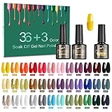 Tormay 39 Stück UV Nagellack UV Farbgel Set, UV Gel Nagellack Set, UV Lack Soak Off Gel Nail Polish für Nagel Design, Nagel Kunst Farbgel Nagelgel S