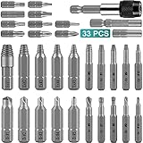 33 in 1 Schraubenausdreher Set, VMAN Linksausdreher Set mit Schraubendreher, Beschädigte Schraubenentferner Set für beschädigte Schraube 2-12mm, Beschädigte Schraubenausdreher Set aus S2 Stahl, 62 HRC