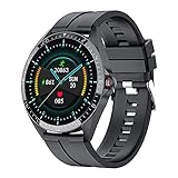 Junerain Smart Watch für Herren Full Round Farbdisplay, Fitness Tracker mit Herzfrequenz und Blutdruck-Tracking Monitor, Nachrichtenbenachrichtigungen, Extrem langer Akku Kompatibel mit IOS/