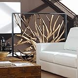 Möbel Bressmer Design Raumteiler Teak Holz Maze | Hochwertiger Sichtschutz spanische Wand Holzoptik massiv | Paravent Trennwand für Wohnzimmer Praxis Büro |