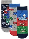 PJ Masks Jungen Catboy Owlette Gecko Socken Packung mit 3 Paar Mehrfarbig 16/19