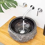 wohnfreuden Naturstein Marmor Waschbecken Aufsatzwaschbecken Gäste Bad Natur schwarz 30