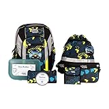 Loop Air+ Schulrucksack-Set - 7-teilig - für Mädchen und Jungen - ergonomisch (Elias (Autorennen))