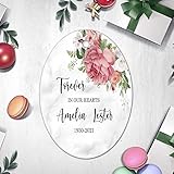 Forever in Our Hearts Memory Ornament Blume Oval Ornament Christmas Decor Baseball Ornaments Merry Christmas 2021 Selbstfahrend Festliche Liebe für Babys Erste Weihnachten 6 Stück