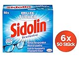 Sidolin feuchte Reinigungstücher für Brillen, Displays, Bildschirme 6er Pack (6 x 50 Stück)
