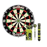 WINMAU Blade 5 Dartboard inkl MvG Dartset | Sisal Dartboard mit einem Set Steeldarts im Michael Van Gerwen Desig