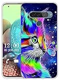 Sunrive Kompatibel mit LG G8s ThinQ Hülle Silikon, Transparent Handyhülle Schutzhülle Etui Case (X Katze 1)+Gratis Universal Eingabestift MEHRWEG